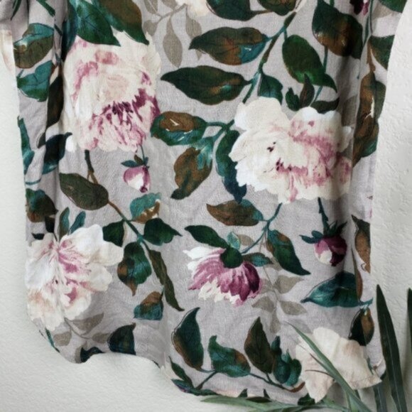 POU DOU DOU Vingt-Trois Japan Hemp/Cotton Woven Floral Print Tunic Top size M - Picture 8 of 13